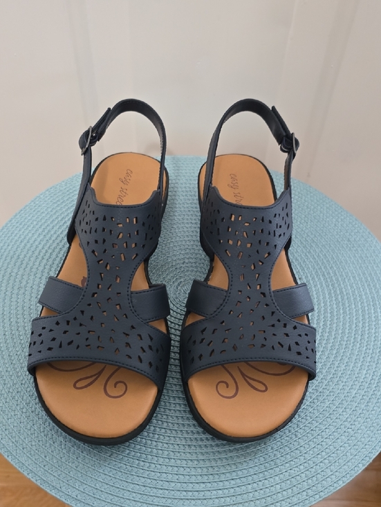 easy street Shoes - EASY STREET BRAND WOMEN'S NAVY BLUE SANDALS SHOES SIZE 9
